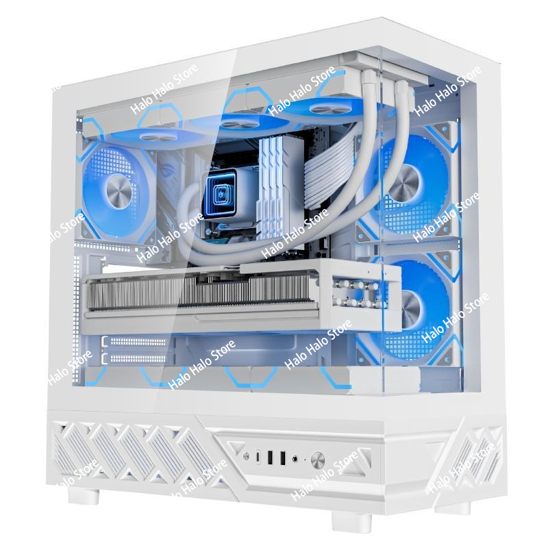 Pc Gaming Liquid - Witte Seaview ATX PC-behuizing Gehard glas
