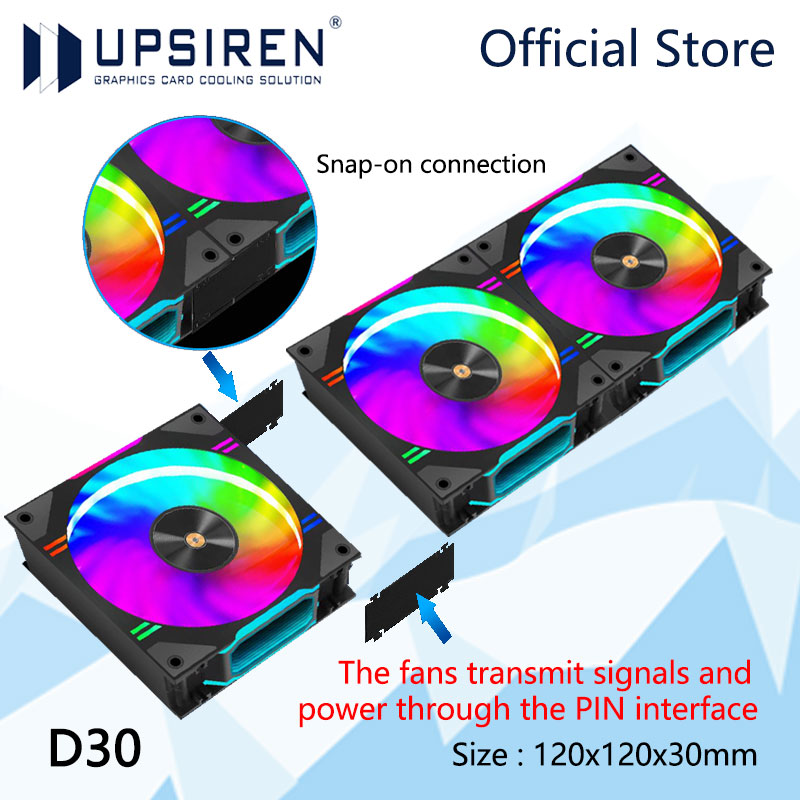 Pc Water Cooling - UPSIREN D30 120X120X30mm Computerkast koelventilator Geschikt