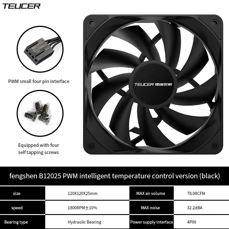 Teucer 12Cm Chassis Ventilator - Pc Water Cooling recensie en prijs