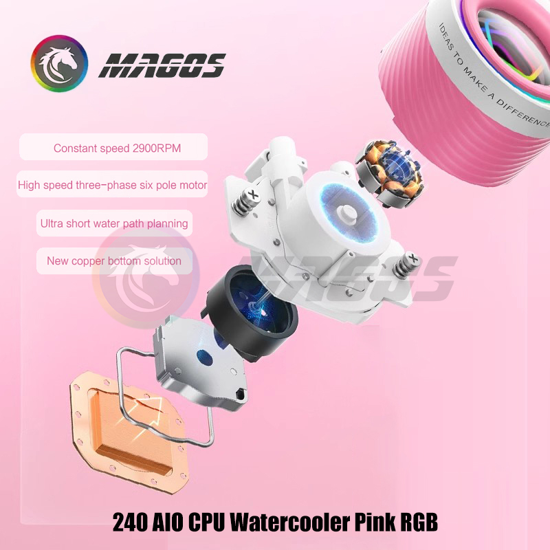 240 AIO CPU Waterkoeler Roze R - Pc Water Cooling recensie en prijs