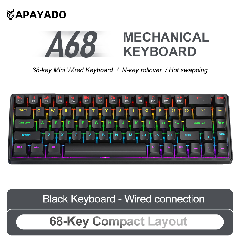 APAYADO A68 Bedraad mechanisch - Pc Gaming Pink recensie en prijs